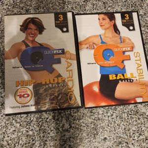 Two DVDs of Quick Fix Workouts Hip-Hop Cardio & Ball Workout Stability